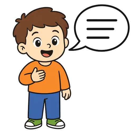 Pittogramma CAA: linguaggio semplice (parlando in frasi brevi e facili)