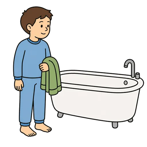 Piktogram AAC: przed kąpielą