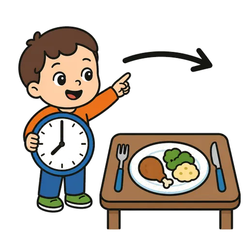 AAC-Piktogramm: vor dem Abendessen
