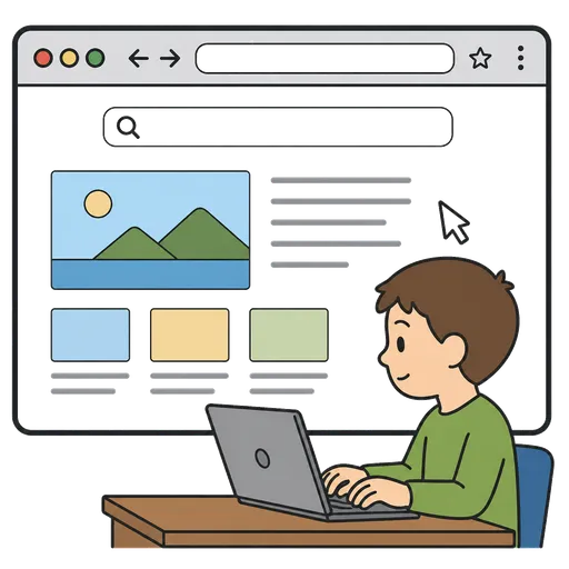 Pictogramme CAA : navigateur web