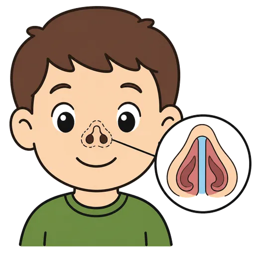 Piktogram AAC: przegroda nosowa