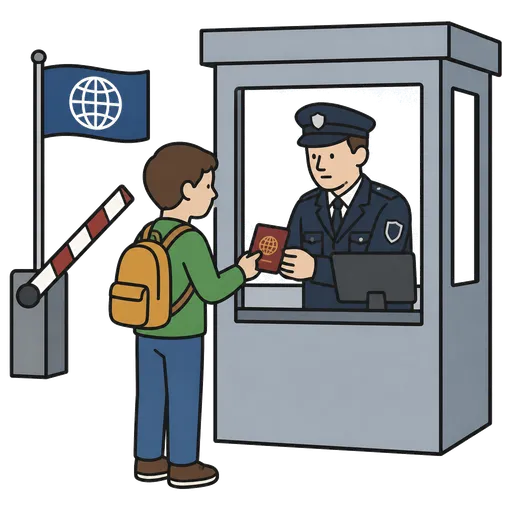 Piktogram AAK: border crossing