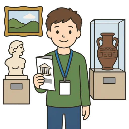 AAC pictogram: museum tour guide