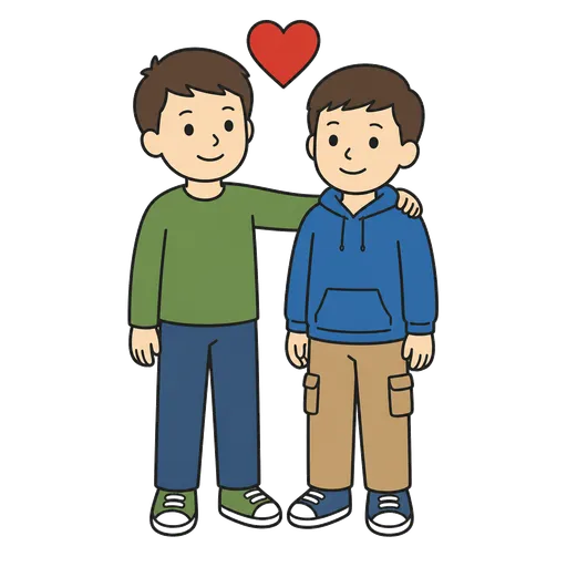 Piktogram AAC: przybrany brat