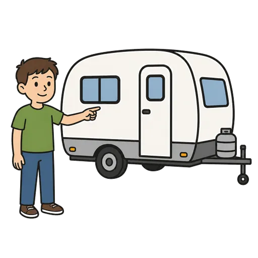 Piktogram AAK: karavan na kempování