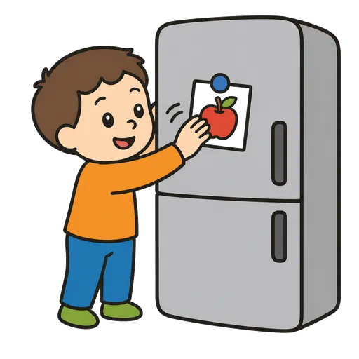AAC-Piktogramm: befestigen (mit Magnet)