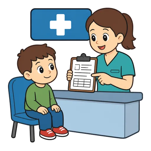 Piktogram AAC: przyjęcie do szpitala