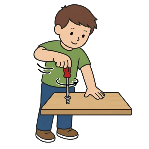 Piktogram AAC: przykręcać