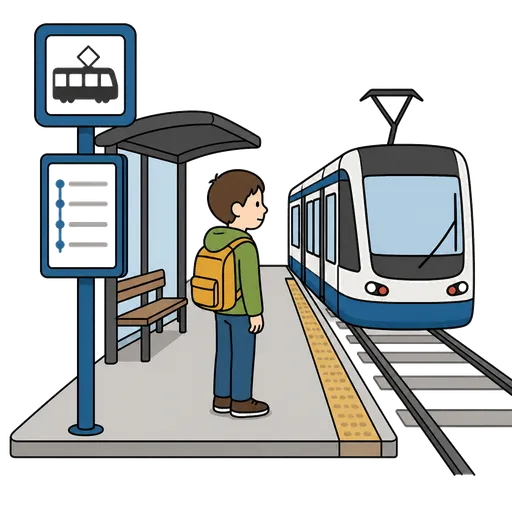 Piktogram AAK: zastávka tramvaje