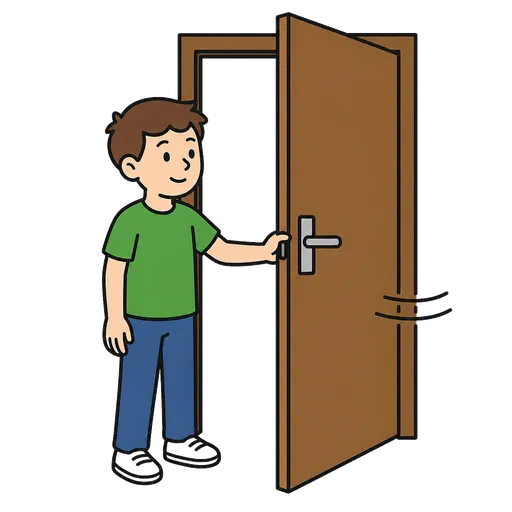 Pittogramma CAA: Tieni la porta aperta