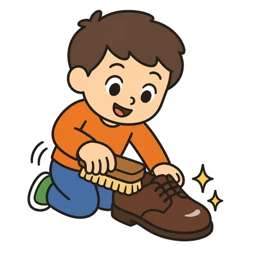AAC-Piktogramm: polieren (Schuhe)