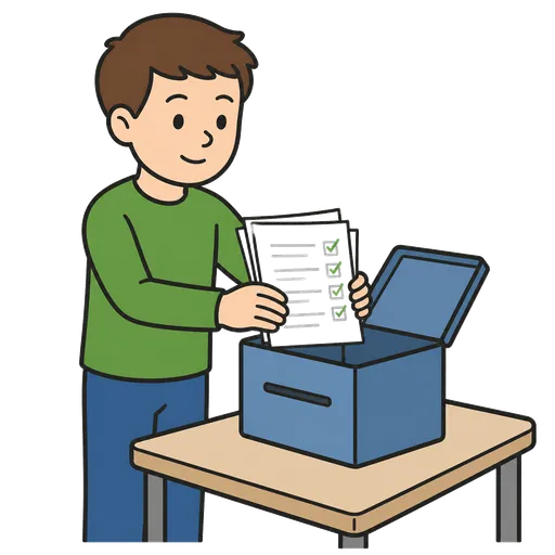Piktogram AAK: box for finished tasks
