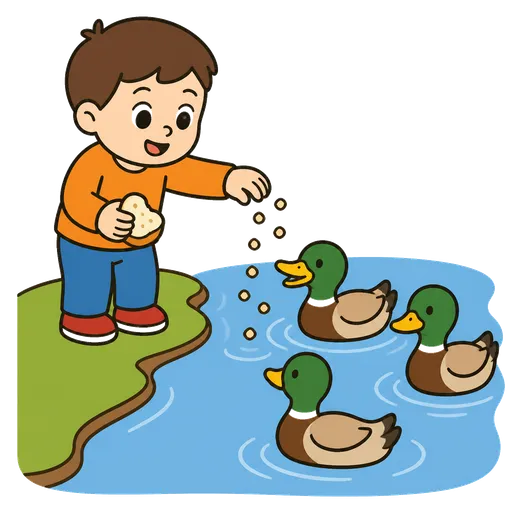 AAC-Piktogramm: Ente frisst im Wasser