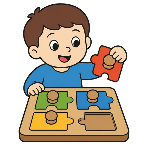 Piktogram AAK: dřevěné puzzle s úchyty