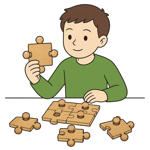 Piktogram AAK: skládačka s knoflíky