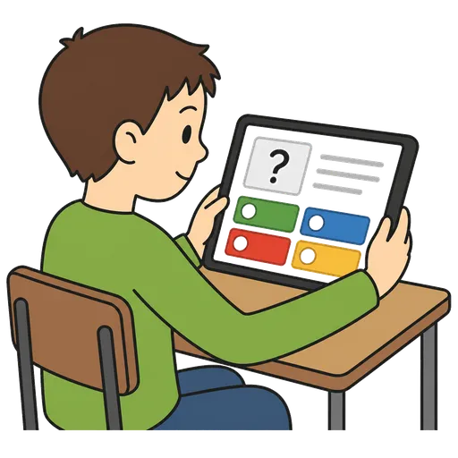 Piktogram AAC: quiz online na tablecie