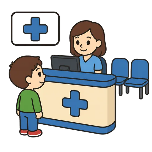 Piktogram AAC: recepcja przychodni