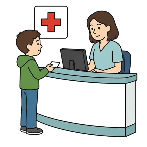 Pittogramma CAA: reception della clinica