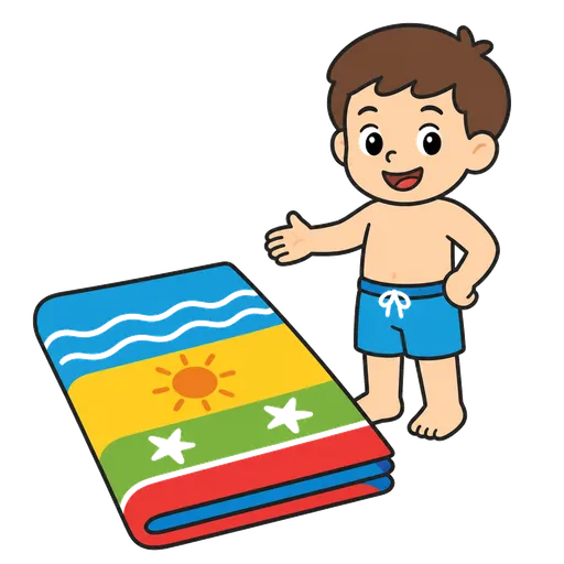 Piktogram AAC: ręcznik plażowy