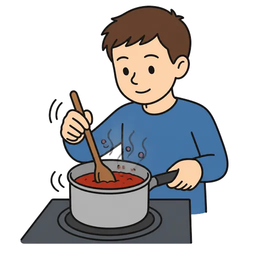 Pictograma CAA: reducir salsa