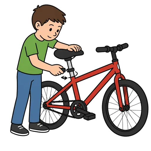 AAC-Piktogramm: Fahrradsattel einstellen
