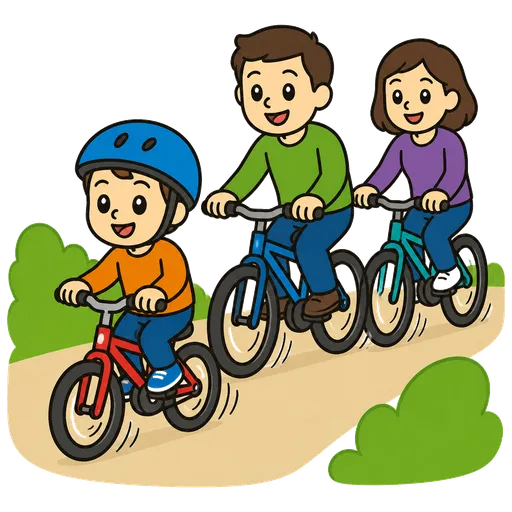 AAC-Piktogramm: Familienfahrradausflug
