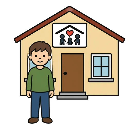 AAC-Piktogramm: Familie Waisenhaus Haus