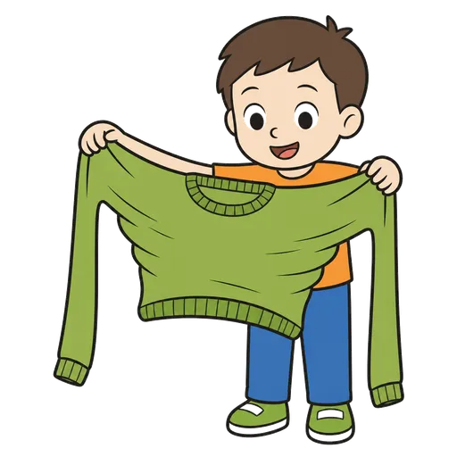 Pittogramma CAA: maglione tirato fuori allungato