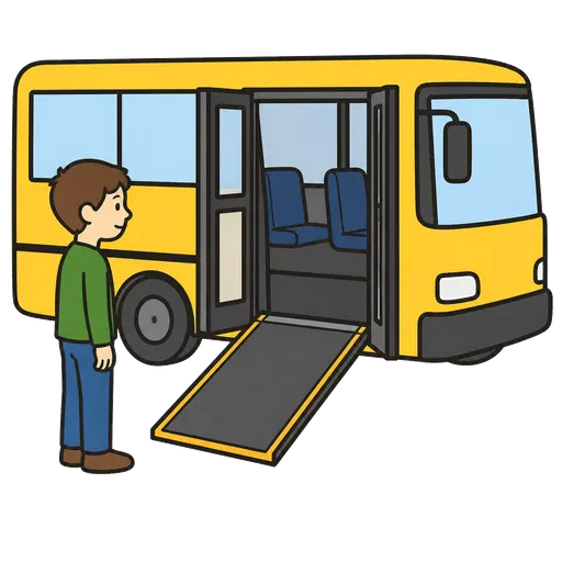 Pittogramma CAA: rampa ribaltabile sull’autobus