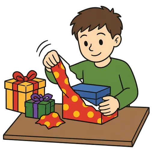 AAC-Piktogramm: Geschenke auspacken