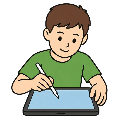 Pictograma CAA: lápiz óptico para una tableta