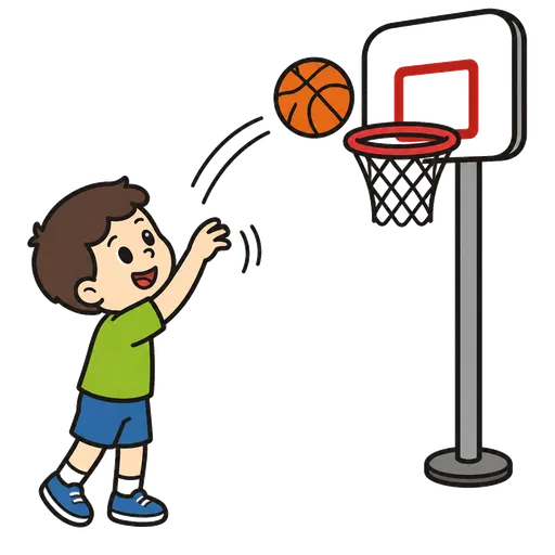 Piktogram AAK: hodit míč do koše na basketbal