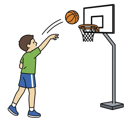 Pictogramme CAA : lancer la balle dans le panier