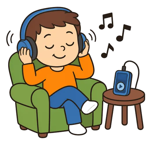 AAC pictogram: hear songs