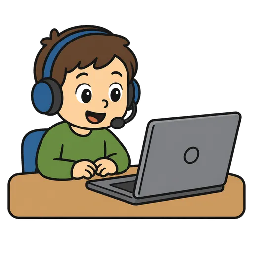 Piktogram AAC: słuchawki do lekcji online