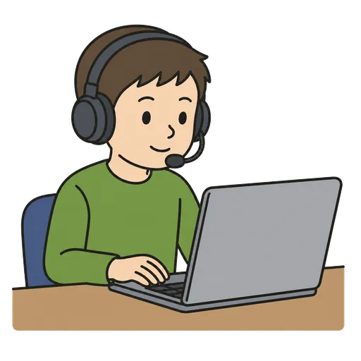 Piktogram AAC: słuchawki do lekcji online