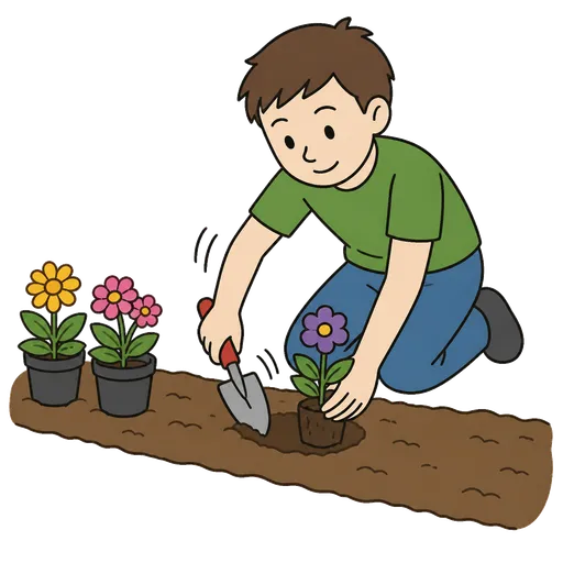 Pittogramma CAA: piantare fiori