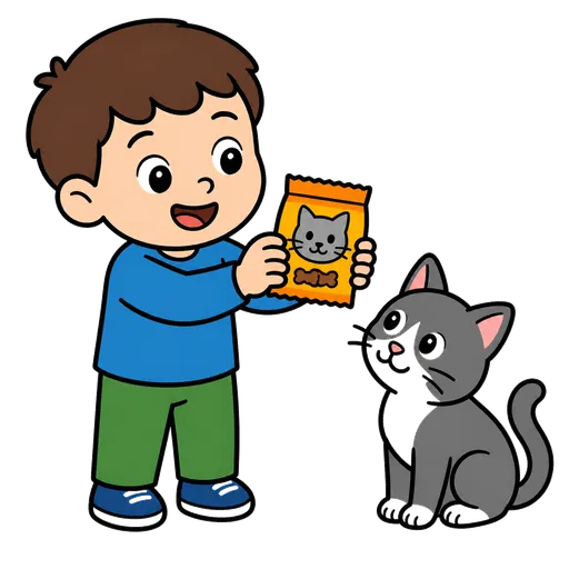 Pittogramma CAA: busta per snack per gatti