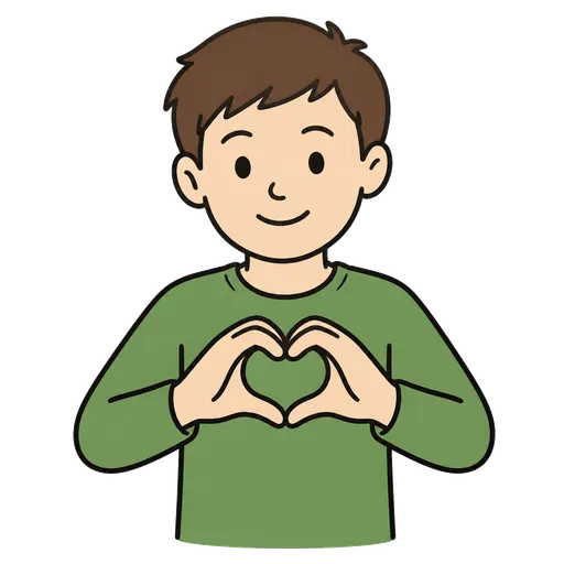 Piktogram AAC: serce z dłoni