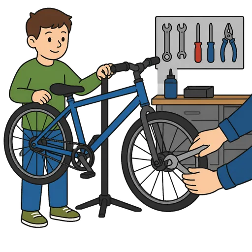 Piktogram AAC: serwis rowerowy
