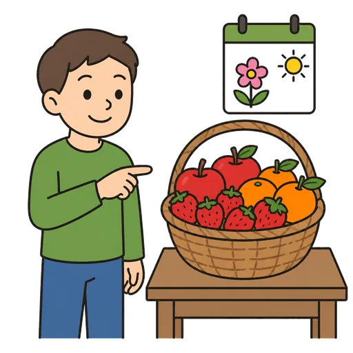 Piktogram AAC: sezonowe owoce
