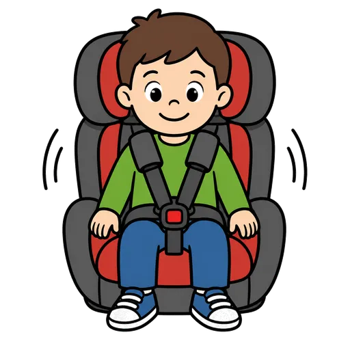 AAC-Piktogramm: Sitzend im Kindersitz im Auto