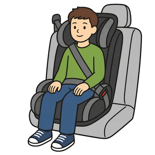 Pittogramma CAA: seduto su un seggiolino auto per bambini