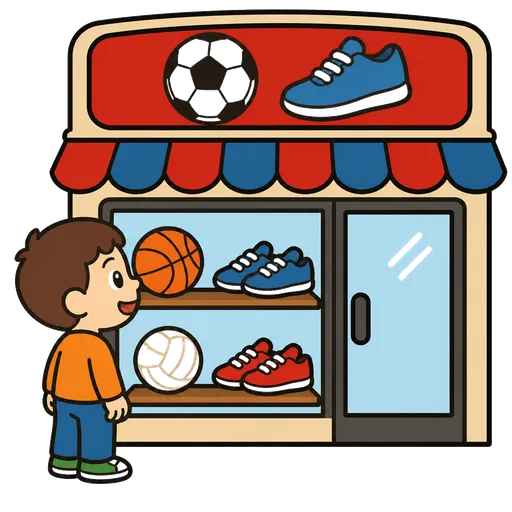 Piktogram AAC: sklep sportowy