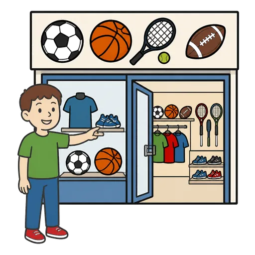 Pittogramma CAA: negozio di articoli sportivi