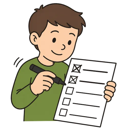 Pictogramme CAA : cross off completed