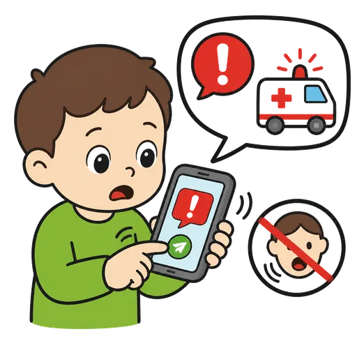 Piktogram AAC: SMS na numer ratunkowy