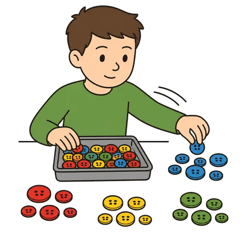 Piktogram AAC: sortowanie guzików