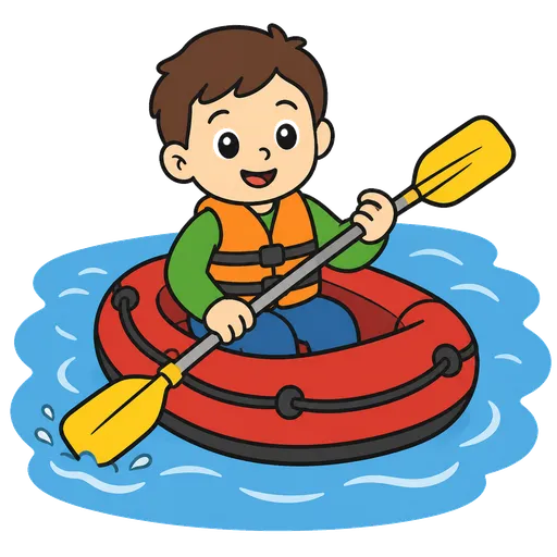 Pittogramma CAA: fare rafting su una zattera