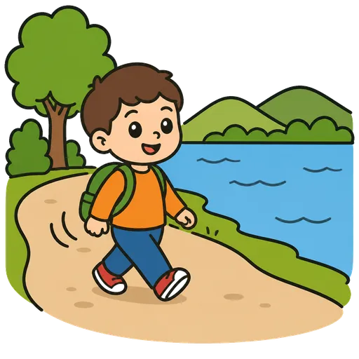 Pittogramma CAA: cammina lungo il lago